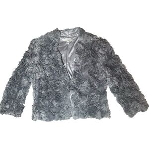 Boston Proper Grey 3D Floral Shrug Size 10